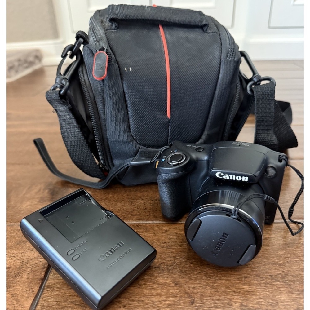 Canon PowerShot SX410 IS 20.0MP Compact Digital Camera w/ Battery Charger & Case